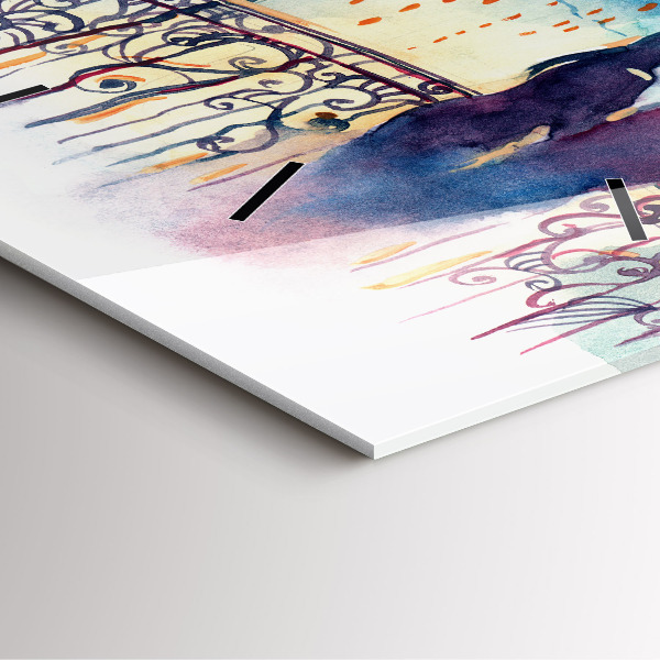 Štvorcové hodiny Ľudia v akvarelu