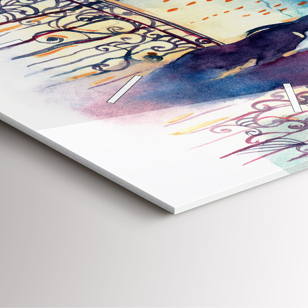 Štvorcové hodiny Ľudia v akvarelu