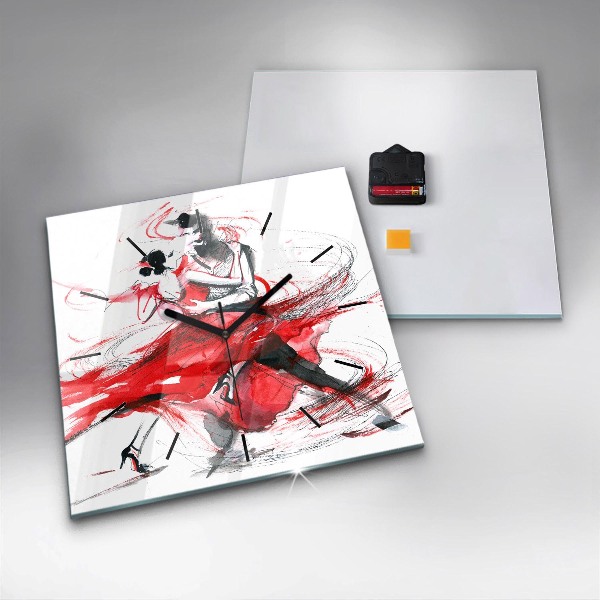 Štvorcové hodiny Tanečný pár