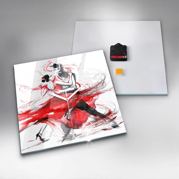 Štvorcové hodiny Tanečný pár