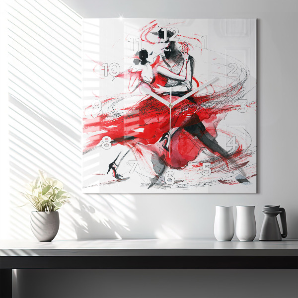 Štvorcové hodiny Tanečný pár