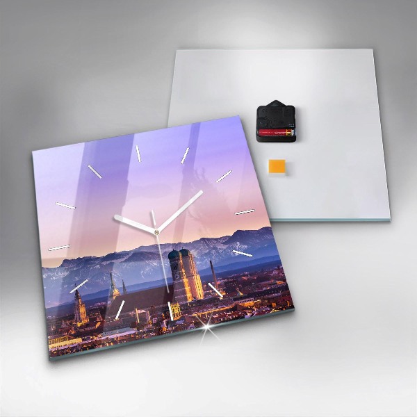 Štvorcové hodiny Nemecké Alpy Mníchov