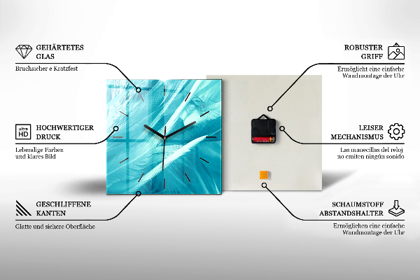 Štvorcové hodiny Smaragdová stena