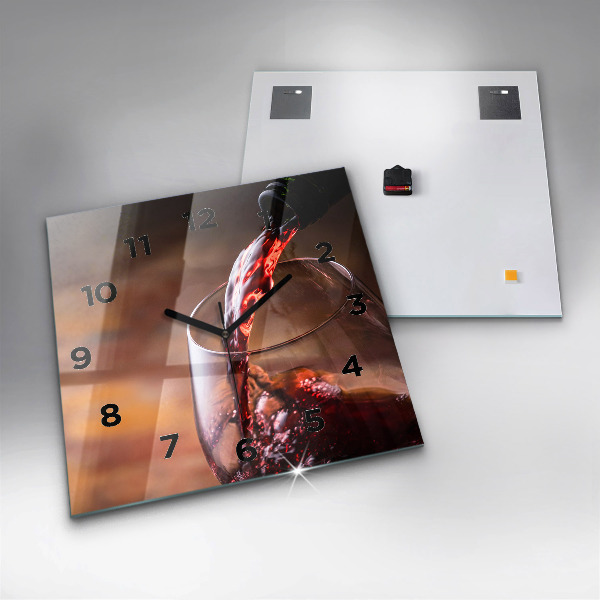 Štvorcové hodiny Pohárik červeného vína