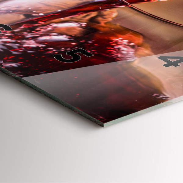 Štvorcové hodiny Pohárik červeného vína