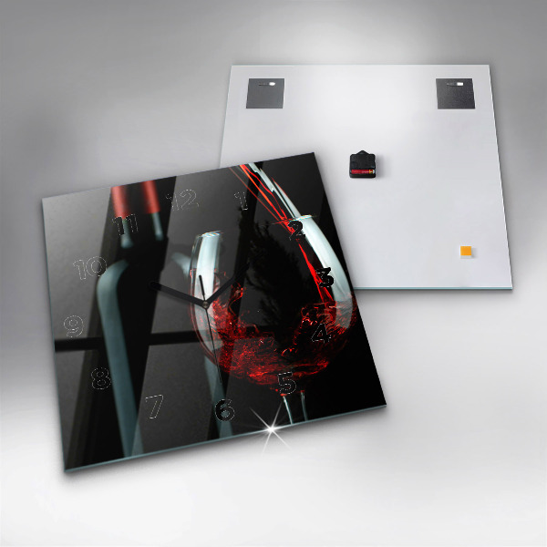 Štvorcové hodiny Fľaša vína