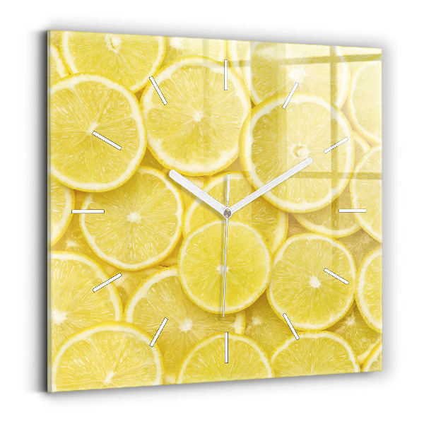 Štvorcové hodiny Plátky citróna