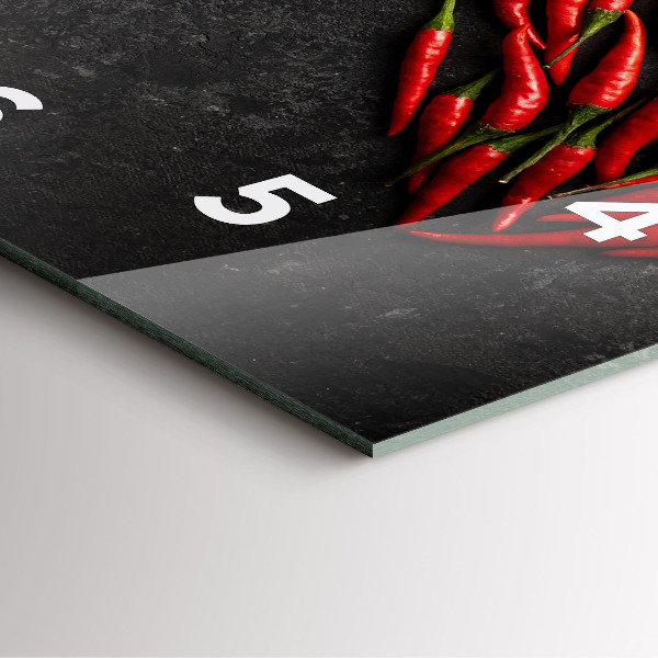 Štvorcové hodiny Srdce vyrobené z papriky