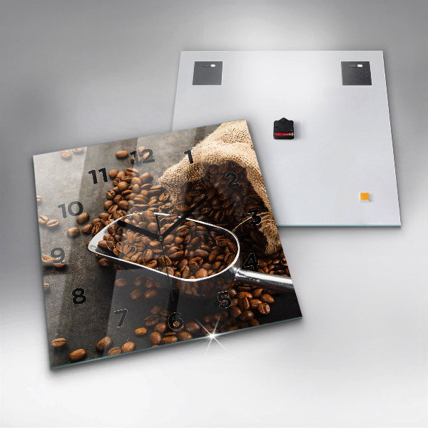 Štvorcové hodiny Vrece kávových zŕn