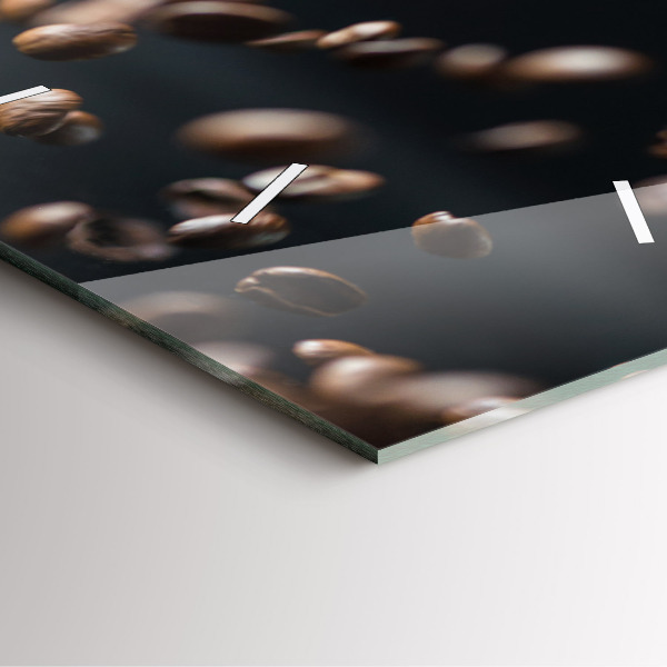 Štvorcové hodiny Kávové zrná