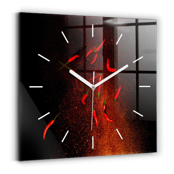 Štvorcové hodiny Chilli papričky