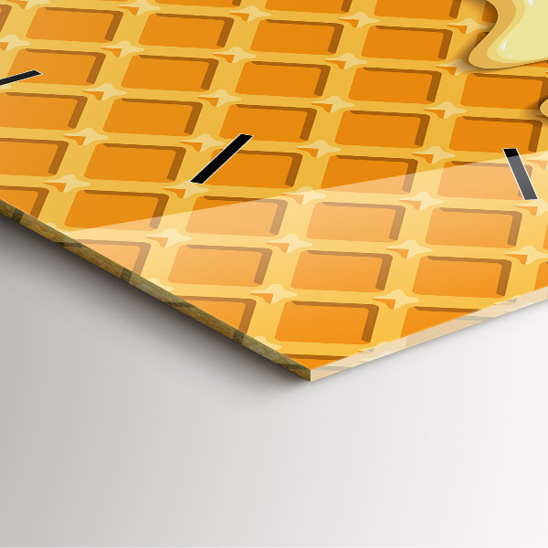 Štvorcové hodiny Vafle a zmrzlina