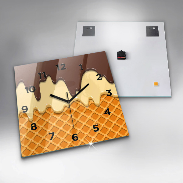 Štvorcové hodiny Vafle a zmrzlina