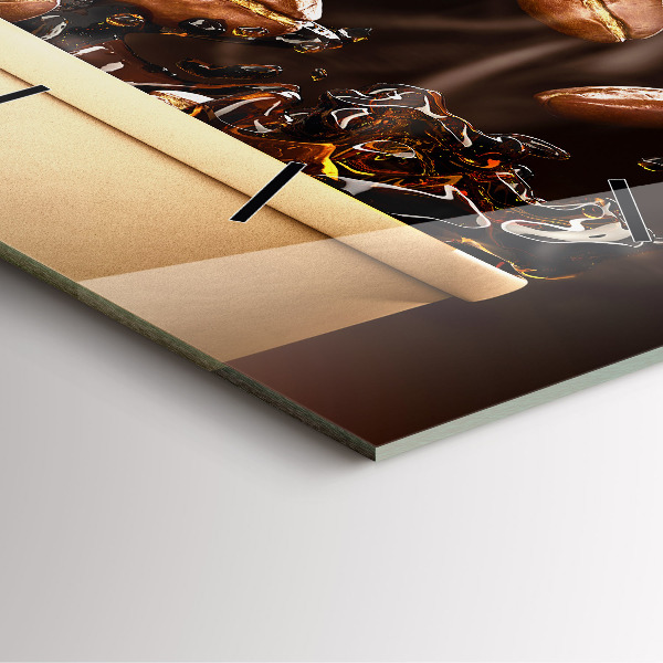 Štvorcové hodiny Horúca káva