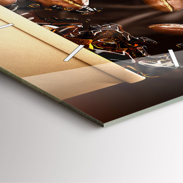 Štvorcové hodiny Horúca káva