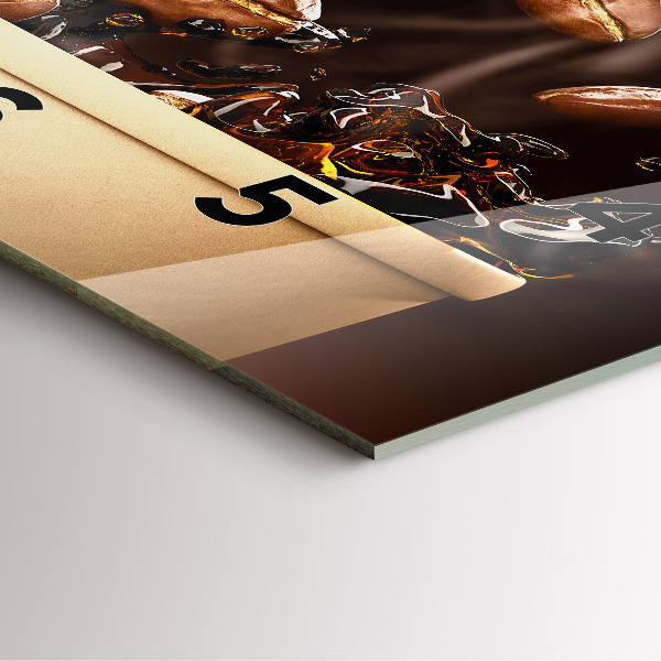 Štvorcové hodiny Horúca káva