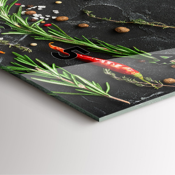 Štvorcové hodiny Korenie na pulte