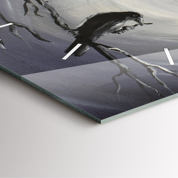 Štvorcové hodiny Havran v mesačnom svite