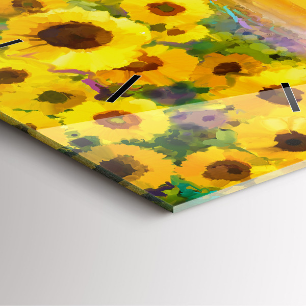 Štvorcové hodiny Slnečnicové pole