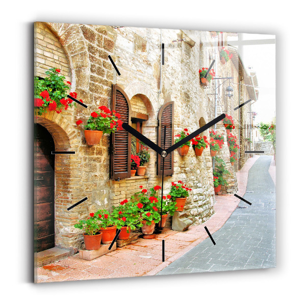 Štvorcové hodiny Malebná ulica