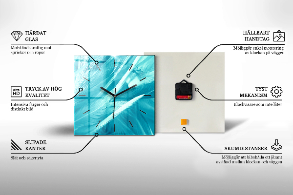 Štvorcové hodiny Malebná ulica