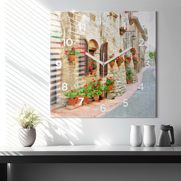 Štvorcové hodiny Malebná ulica