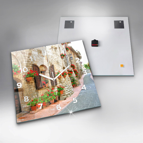 Štvorcové hodiny Malebná ulica