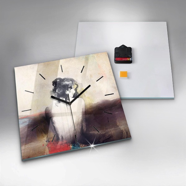 Štvorcové hodiny Abstraktný portrét ženy