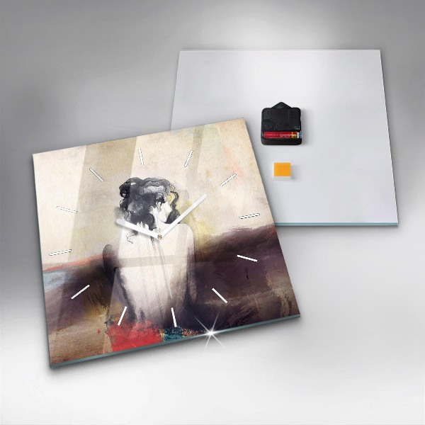 Štvorcové hodiny Abstraktný portrét ženy