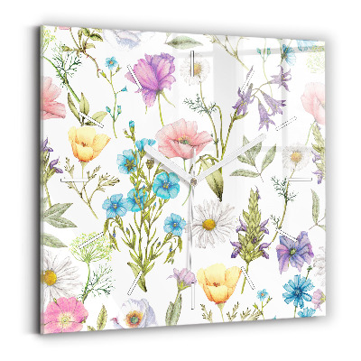 Štvorcové hodiny Aranžovanie kvetov