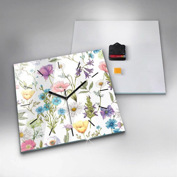 Štvorcové hodiny Aranžovanie kvetov