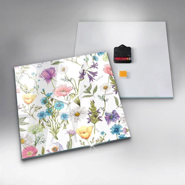 Štvorcové hodiny Aranžovanie kvetov