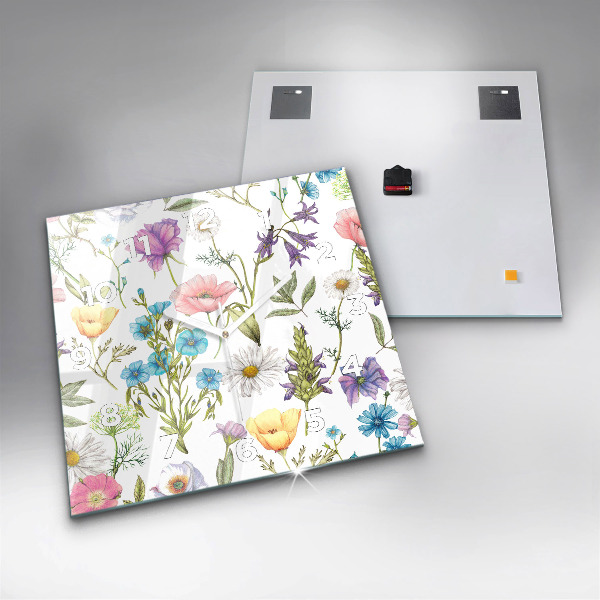 Štvorcové hodiny Aranžovanie kvetov