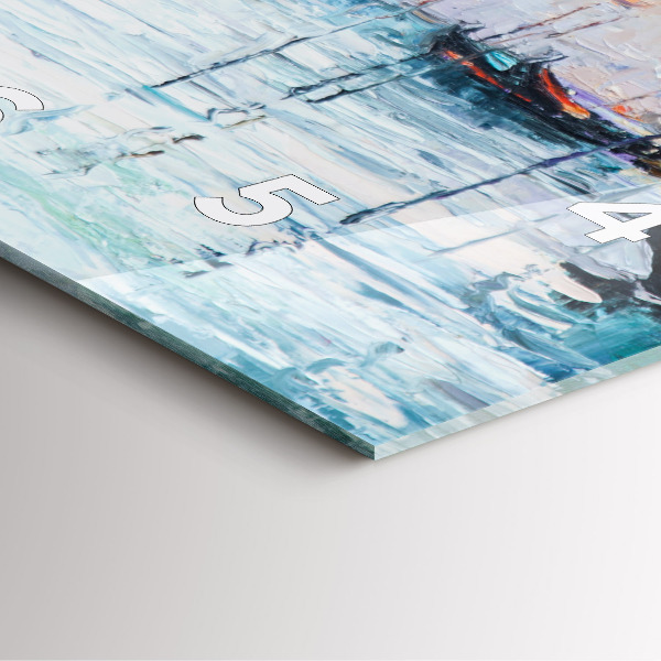 Štvorcové hodiny Olejomaľba námornej jachty