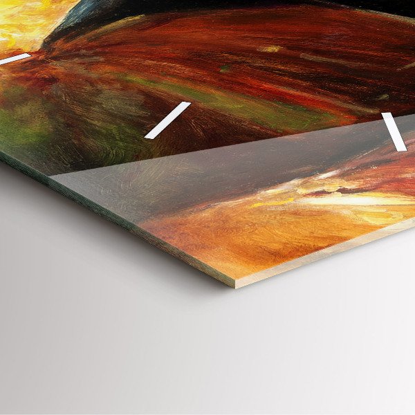 Štvorcové hodiny Dva maľované kone