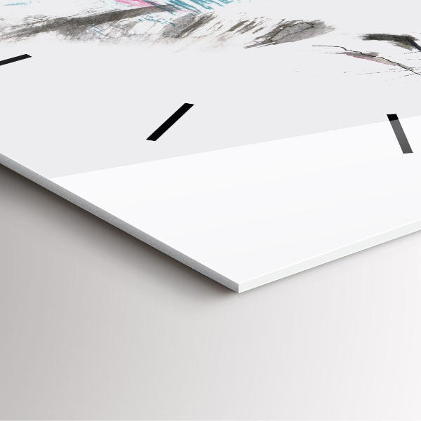 Štvorcové hodiny Profil maľovaného vlka