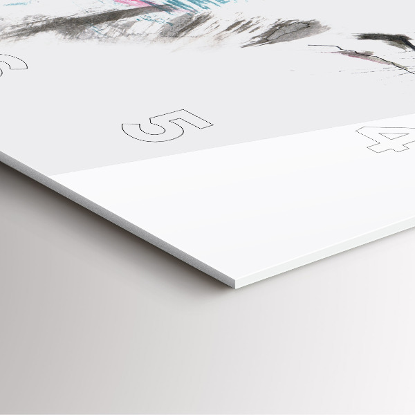 Štvorcové hodiny Profil maľovaného vlka