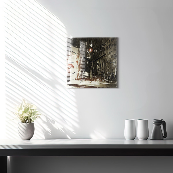 Štvorcové hodiny Žena v daždivej noci