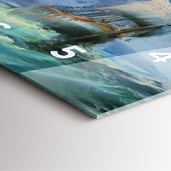 Štvorcové hodiny Loď na vode