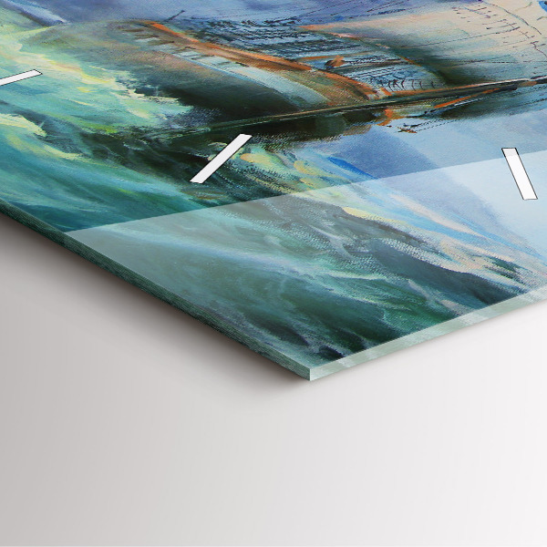 Štvorcové hodiny Loď na vode