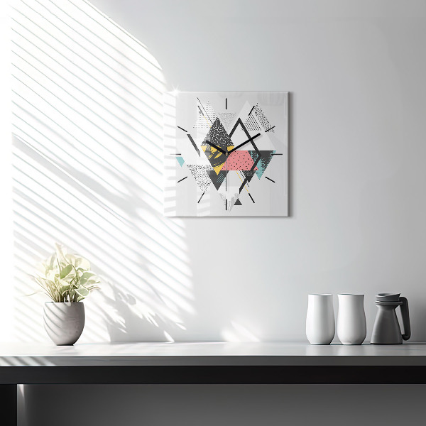 Štvorcové hodiny Geometrický vzor