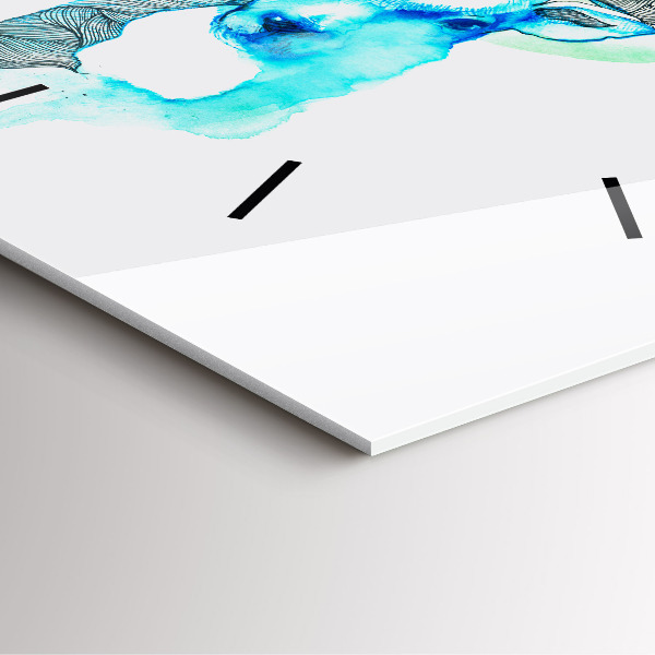 Štvorcové hodiny Ilustrácia jeleňa