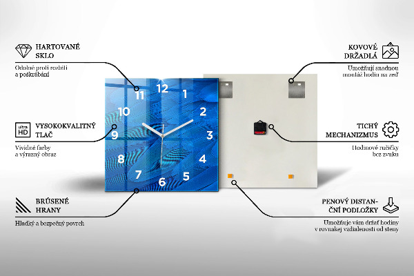 Štvorcové hodiny Ilustrácia jeleňa