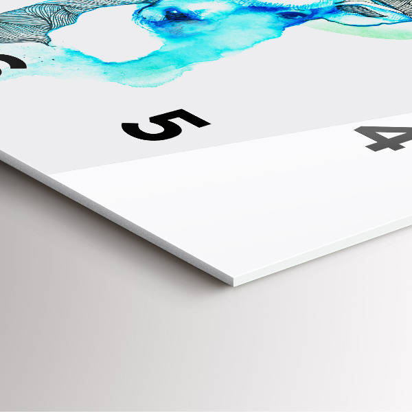 Štvorcové hodiny Ilustrácia jeleňa