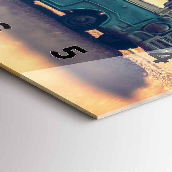 Štvorcové hodiny Karavan na pláži