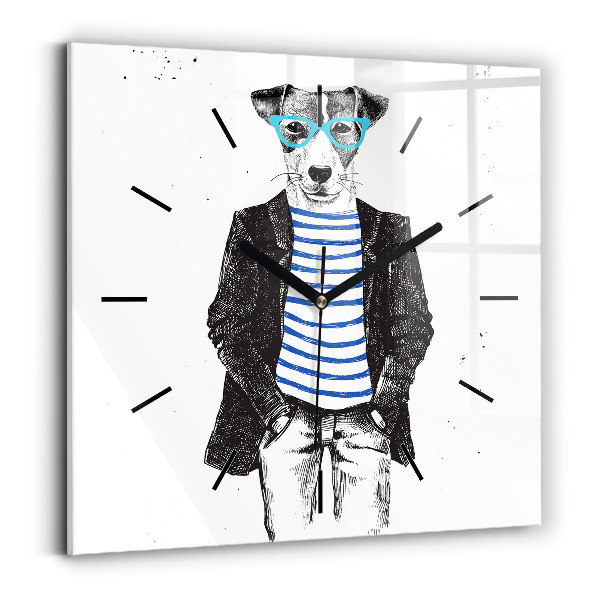 Štvorcové hodiny Pes v ľudskom tele