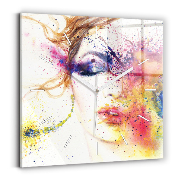 Štvorcové hodiny Portrét tajomnej ženy