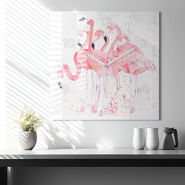 Štvorcové hodiny Banda plameniakov