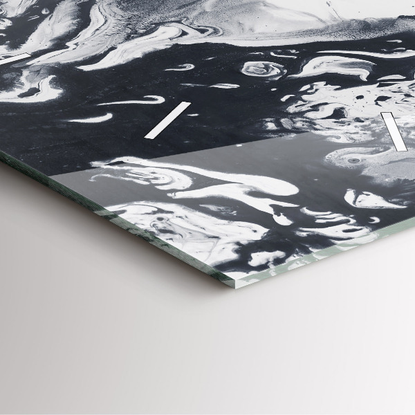 Štvorcové hodiny Abstraktný atramentový mramor