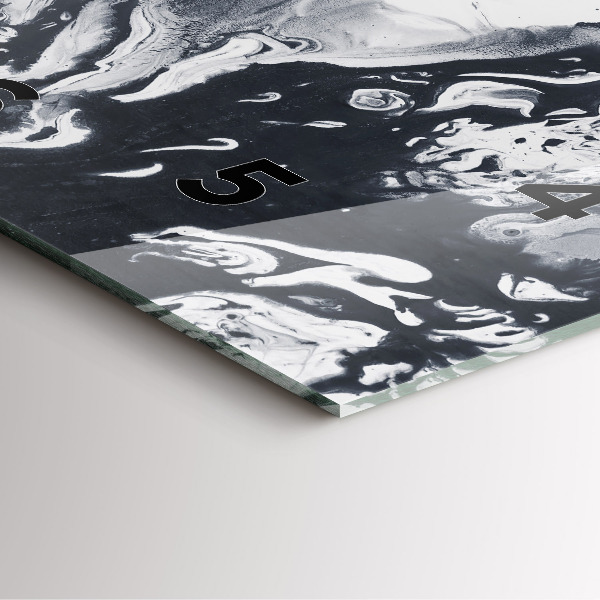 Štvorcové hodiny Abstraktný atramentový mramor